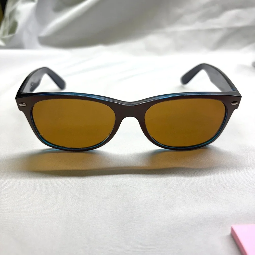 Ray-Ban Used Wayfarer RB2132 Sunglasses Unisex 55mm Blue Brown Good Prescription